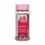 FunCakes - G42715 - Perles de Sucre Metallic Rose Sprinkles Bon Goût Parfait pour Décoration de Gateaux Comestibles 4 mm - 80 g