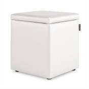 Happers - Pouf Cube Rangement Similicuir Blanc 1 unité blanc - blanc
