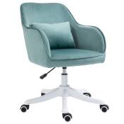HOMCOM Chaise de bureau fauteuil de bureau massant coussin lombaire intégré hauteur réglable pivotante 360° vert