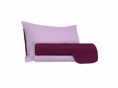 Homemania ensemble de draps double - violet - 180 x 300 cm