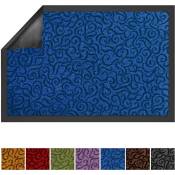 Karat - Tapis de Porte Paillasson d'entrée Brasil Bleu 90 x 150 cm - Bleu