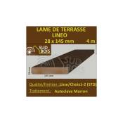 Lame Terrasse LINEO 28x145mm Douglas Autoclave Marron