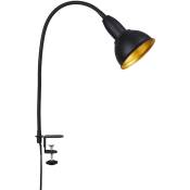 Lampe à pince rétro Briloner leuchten hygge, 25 w, IP20, noir-doré, métal, excl. 1x E14, ø 11,4 cm