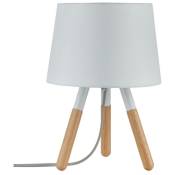 Lampe de table Neordic Berit 1 lumière avec abat-jour en tissu blanc / bois 796,46