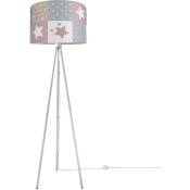 Lampe pour enfants Lampe Lampadaire Chambre d'enfant Lampe motif étoiles E27 Trois Pieds Blanc, Rose (Ø45.5 cm) - Paco Home