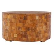 Les Tendances - Table basse ronde bois massif clair Mundi d 60 cm