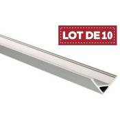 Lot 10 - Profil en aluminium 1M 45º pour bande LED,