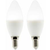 Lot de 2 ampoules flamme led E14 - 5W - Blanc neutre