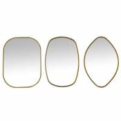 Lot de 3 miroirs de formes organiques 30 x 40 cm 2 x 27 x 40 cm doré