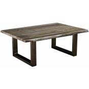 Massivmoebel24 - Table basse 120x80 Palissandre laqué Smoked oak freeform 0319 - gris
