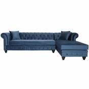 MENZZO Canapé d'angle capitonné style chesterfield