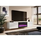 Meuble tv armoire slide k avec foyer électrique CM200X40X37H