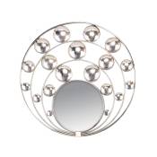 Miroir rond asymétrique métal argenté 89x89cm