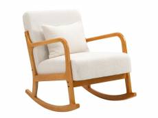 Nordlys - rocking chair chaise a bascule scandinave tissu hevea blanc