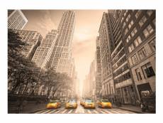 Papier peint - new york taxi - sepia 250x175 cm