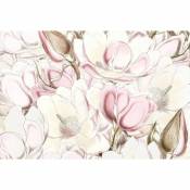 Papier peint panoramique Petals - 368 x 248 cm de Komar - vieux rose et blanc