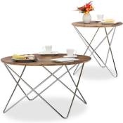 Relaxdays Table d’appoint ronde, table basse en bois