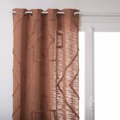 Rideau d'ameublement en coton tufté - Terracotta - 130 x 260 cm