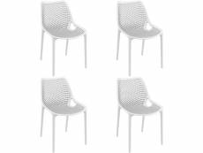 Set 4 chaise grid blanche (air) - resol - blanc - fibre de verre, polypropylène 500x600x760mm