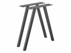 Set de 2 pieds de table heustreu métal gris acier