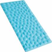 Sunxury - Tapis de baignoire antidérapant en caoutchouc souple, tapis de salle de bain avec ventouses fortes (bleu)