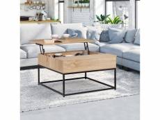 Table basse carrée plateau relevable detroit design