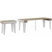 Table console kl extensible +rallonges jusqu'à 237 cm - 78 x 90 x 50 cm - Blanc/Chêne - multicolore - Skraut Home