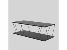Table d’appoint mississipi design panneau de particules plaqué mélaminé en couleur antracite noir