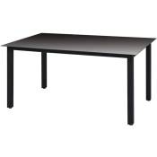 Table de jardin Noir 150 x 90 x 74 cm Aluminium et