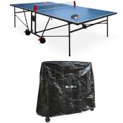 Table de ping pong indoor bleue. avec 2 raquettes et