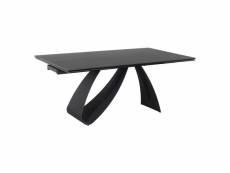 Table design extensible en céramique "dune" - 10 couverts - noir - l 240 x h 76 x p 90 cm