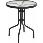 Table en verre métallique noir - ø 60 cm - Modèle