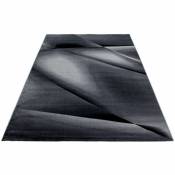 Tapis moderne effet courbe à courtes mèches Kyzac Noir 80x150 - Noir