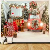 Tapisserie De Noël Toile De Fond De Noël Fond Revêtement Mural Tapisseries pour Fête Salon Chambre Dortoir Décor à La Maison (200 150cm)