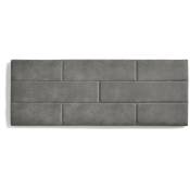Tête de lit pour 110 briques de tissu antitache mur de lit 112 x 57 x 5 cm Rembourrage en mousse et renfort de dossier couleur grise - Matris