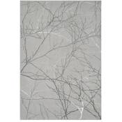Toutapis - Tapis marbre gris argenté - dubai 55 Argent-160x230