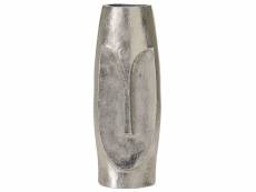 Vase à fleurs en métal 32 cm argenté caral 316365