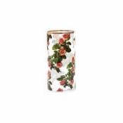 Vase Toiletpaper - Roses / Medium - Ø 15 x H 30 cm / Détail or 24K - Seletti multicolore en verre
