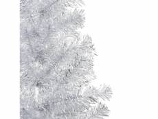 Vidaxl arbre de noël artificiel avec led et boules argenté 150 cm pet