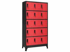 Vidaxl armoire à casiers anthracite et rouge 90x40x180
