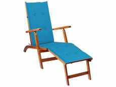 Vidaxl coussin de chaise de terrasse bleu (75+105)x50x3