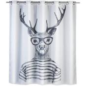 Wenko - Rideau de douche Mr Deer, textile, 180x200 cm
