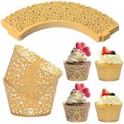 50 pièces papier d'emballage pour cupcakes, caissettes à cupcakes en dentelle, décorations de cupcakes pour décoration de cupcakes - Crea