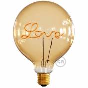 Ampoule Dorée Globe LED pour lampe à poser - G125 Filament simple 'Love' - 5W E27 Décorative Vintage Dimmable 2000K