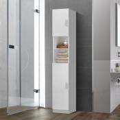 Armoire haute salle de bain colonne étroite de rangement blanc mdf 30x190x25 cm