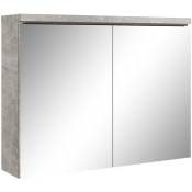 Badplaats - Meuble a miroir Paso 80 x 60 cm Beton Gris - Miroir armoire - Beton gris