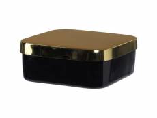 Boîte de rangement, organisateur métallique, carré, 13 cm, couleur noir