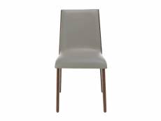 Chaise en simili cuir avec structure en bois couleur noyer