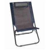 chaise relax textilene coloris bleu foncé