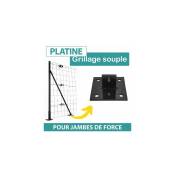 Cloture&jardin - Platine pour Jambe de Force - Gris - Gris Anthracite (ral 7016)